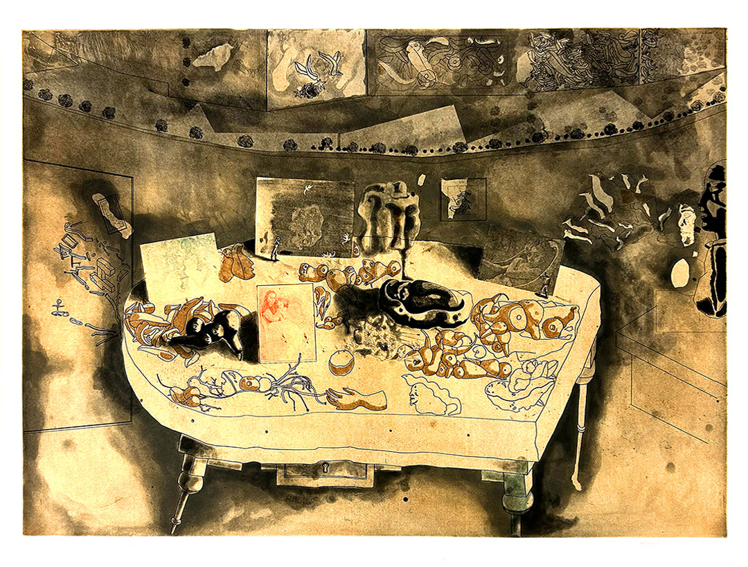 Jorge Castillo, "Buho despertandose", 1991, 100 x 130 cm, Etching 15/60