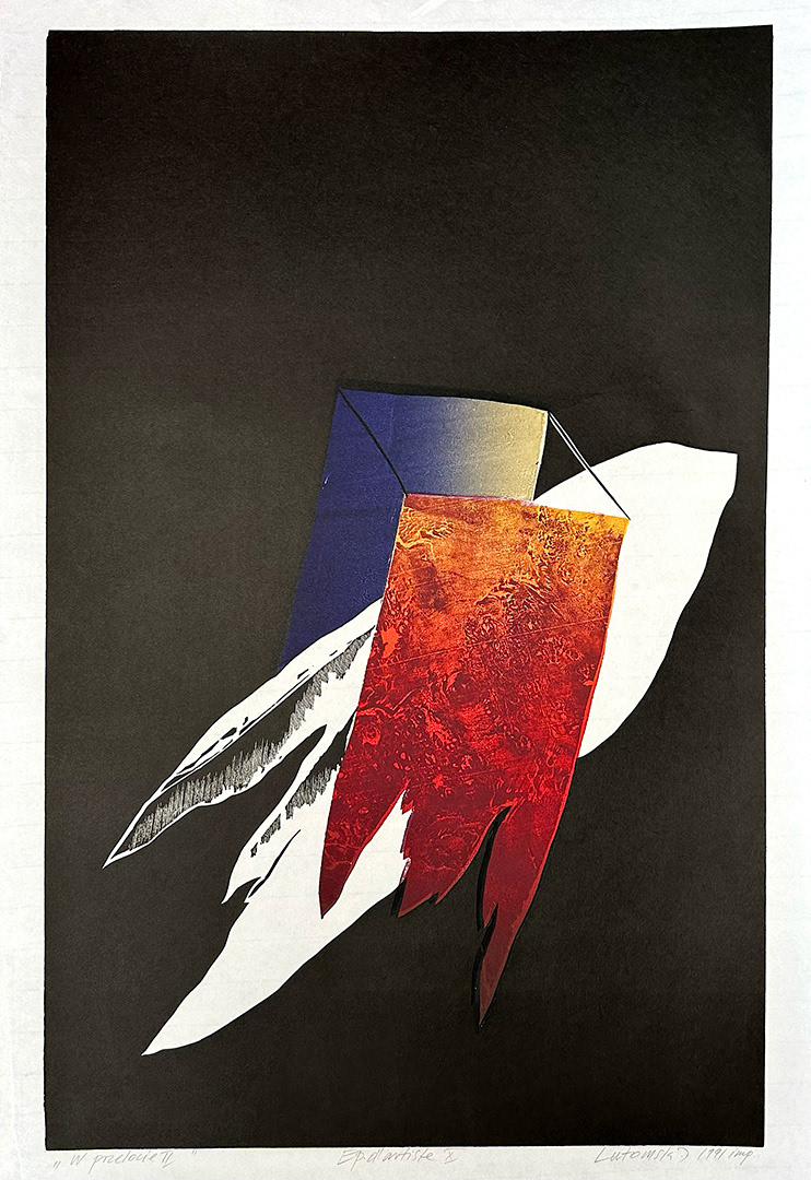 Lutomski Zbigniew, "W Przelocie II", Woodcut, 1991, E.A, 88 x 60 cm