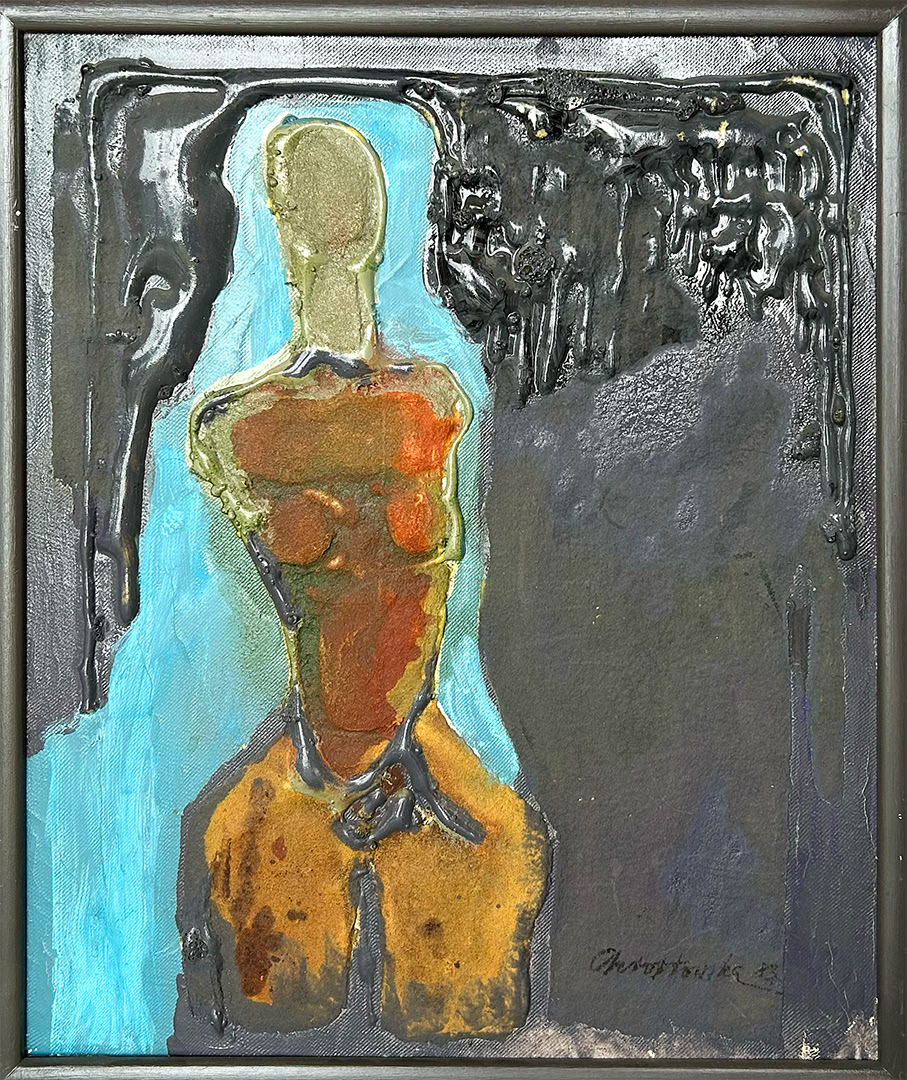 Halina Chrostowska, "Akt", 1983, Mixed Media on Canvas, 55x46,5cm