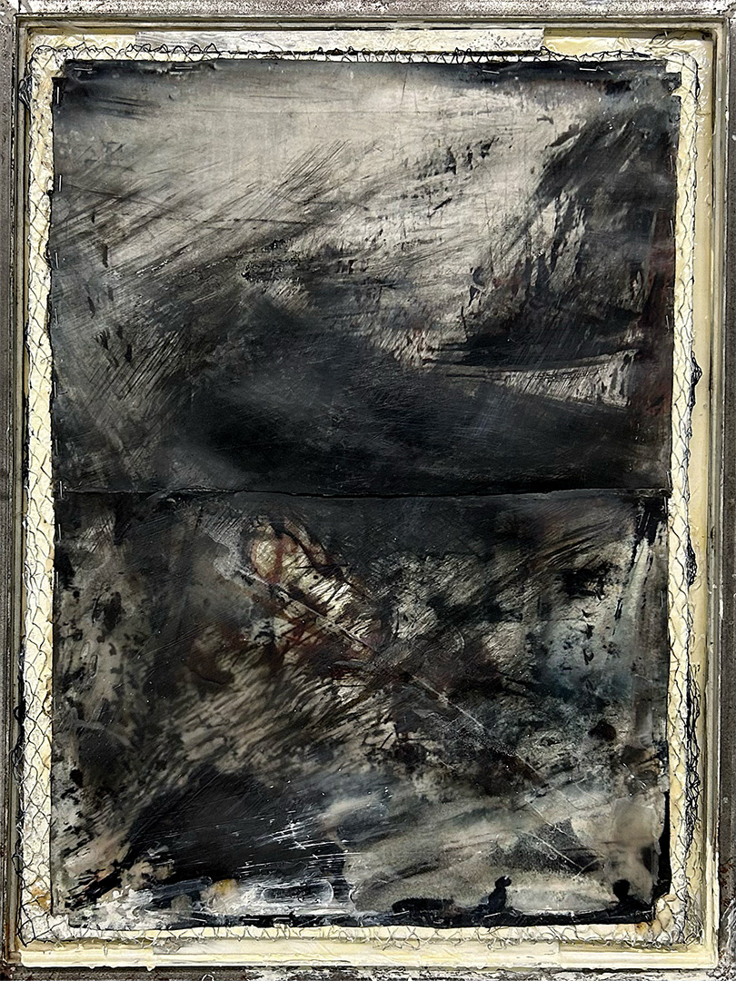 Ulrich Gehret, « Sombra », Mixed Media on Wood with Paraffine, 2012, Dimensions : 58 x 75 cm