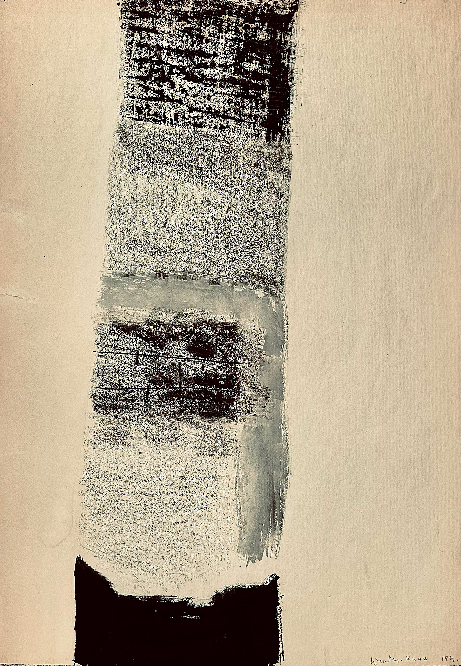 Włodzimierz KUNZ, "Untitled", 1962, 86 x 61 cm, Mixed media on paper