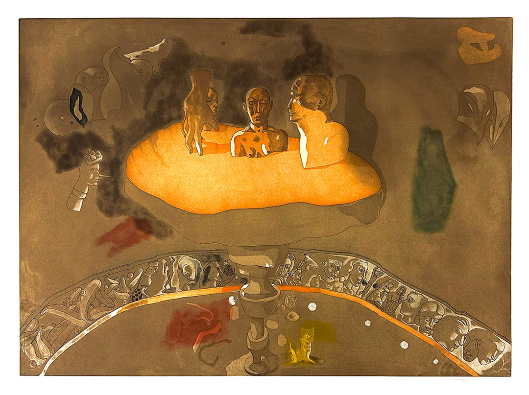 Jorge Castillo, "Mano, hombres y friso", 1991, 100 x 130 cm, Etching 43/60