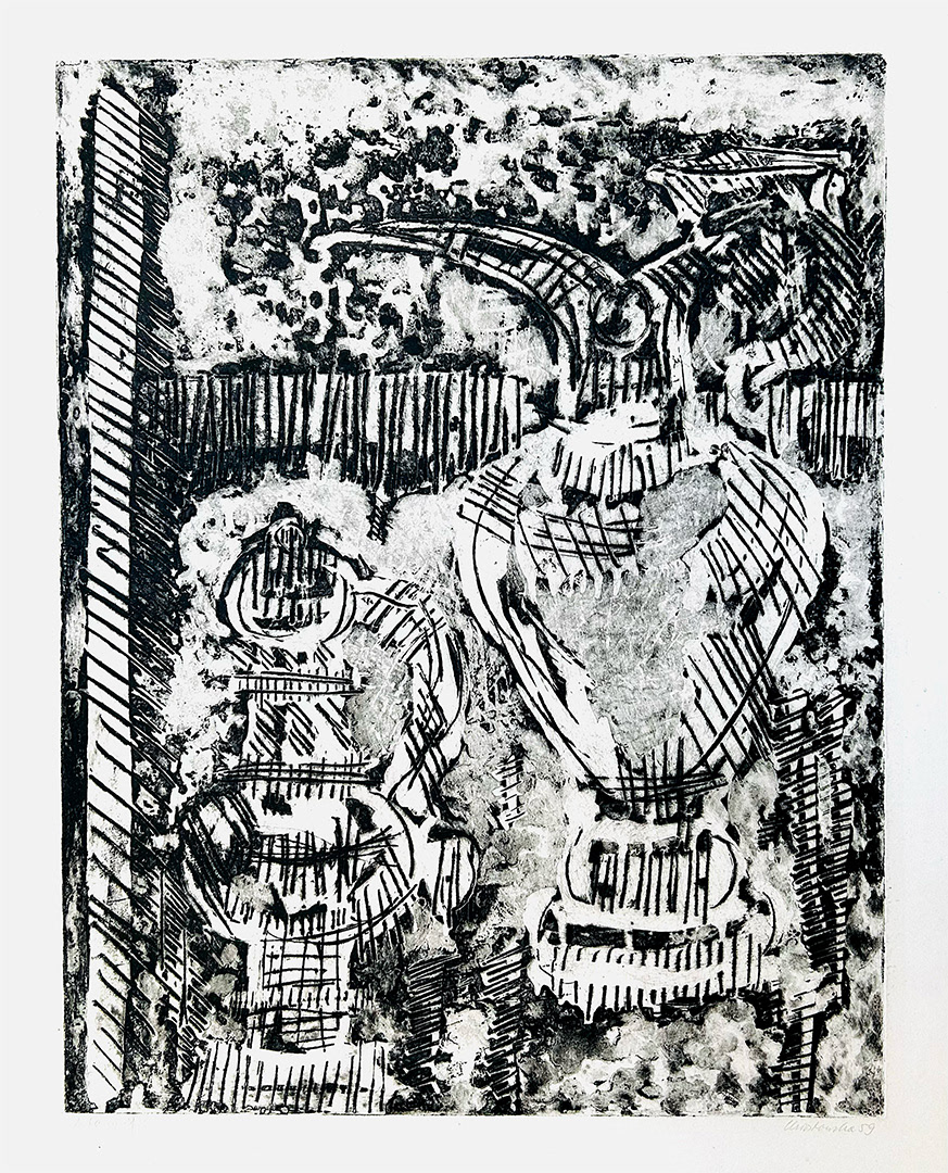 Halina Chrostowska, "Dzbany", 1959, Etching, 1/10, 76 x 59 cm