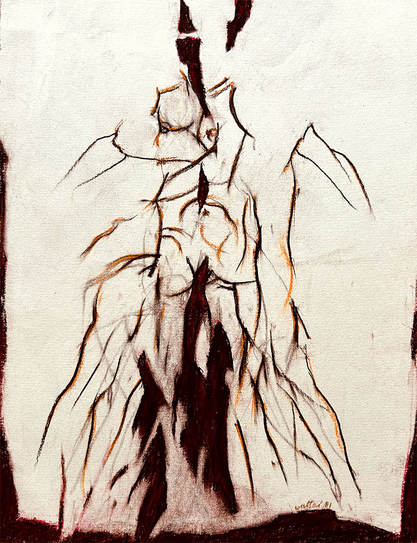 Jacek Waltos, "Pana Alicja VI", 1981, Pastel, Chalk, 32 x 24 cm