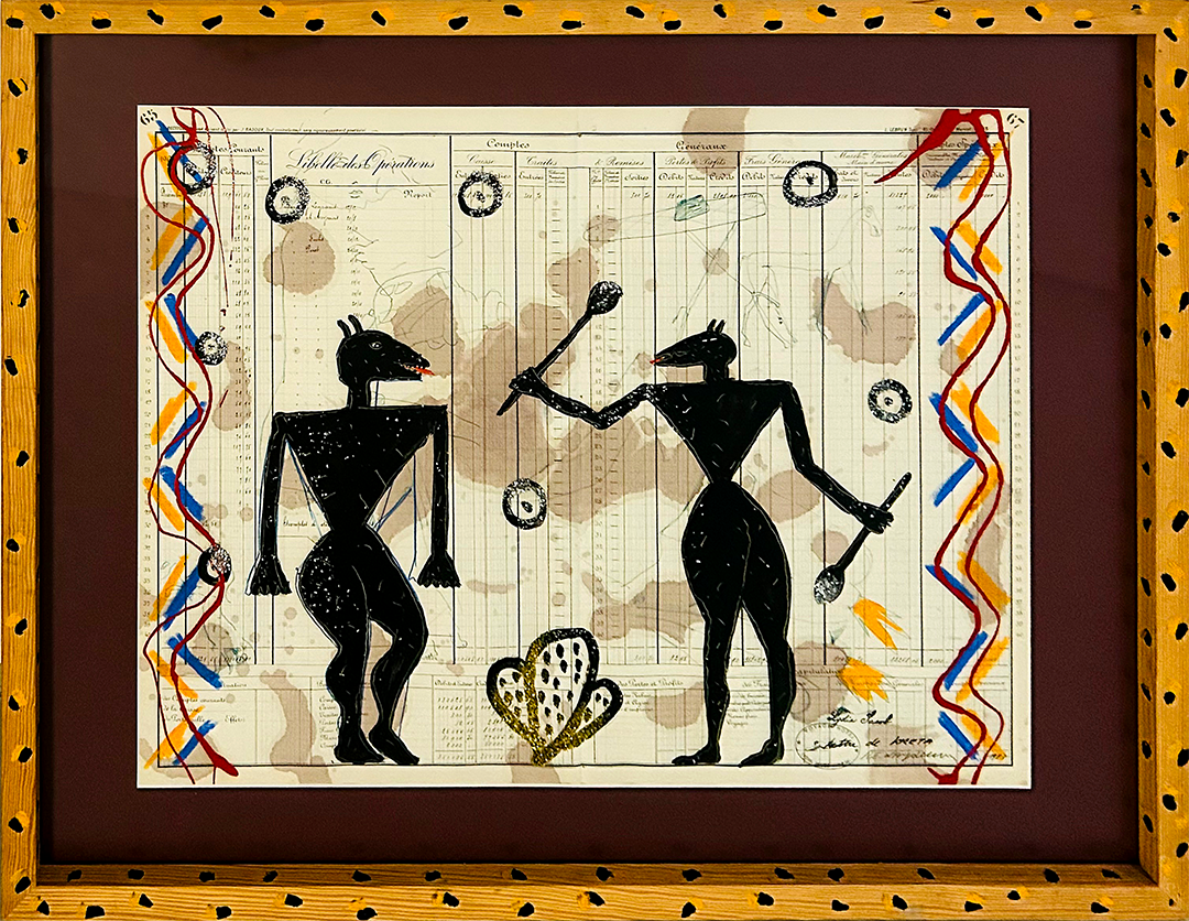 Raymond-Emile WAYDELICH, "Lettre de Kreta", 1987, 61 x 80 cm, Mixed Media on paper