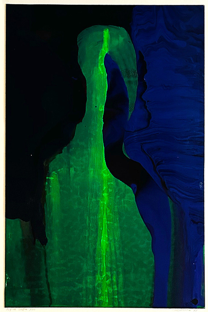 Halina Chrostowska, "Figura Zielona XVIII", 1988, Oil on Cardboard, 58 x 39,5 cm