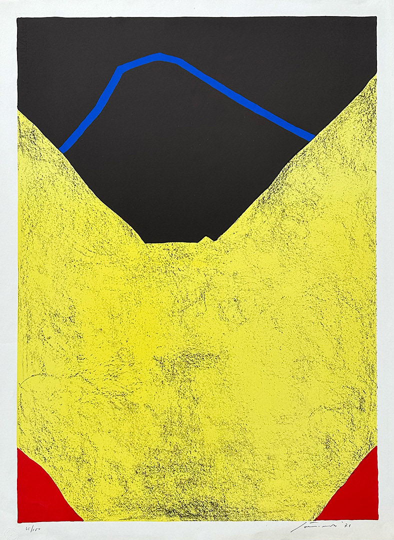 Giuseppe "Bepi" SANTOMASO, “Rosso agli angoli", 1971 Lithography 65/100, 76x56cm (70x50cm)