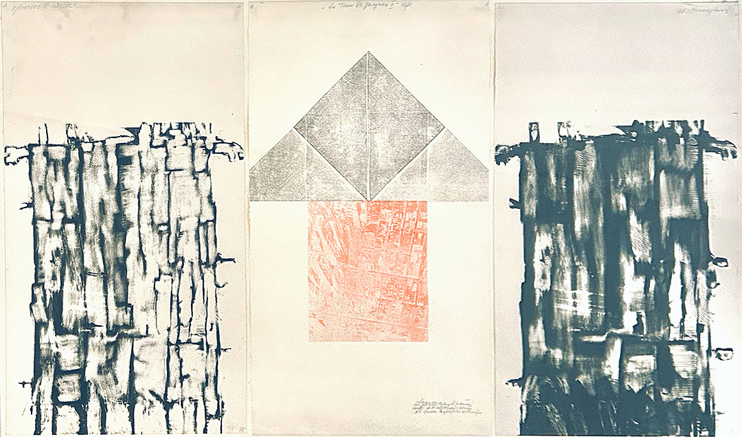 „La Tour St. Jaques II“, 1965/86, Lithografie 4/8, 3 x 70 x 39 cm
