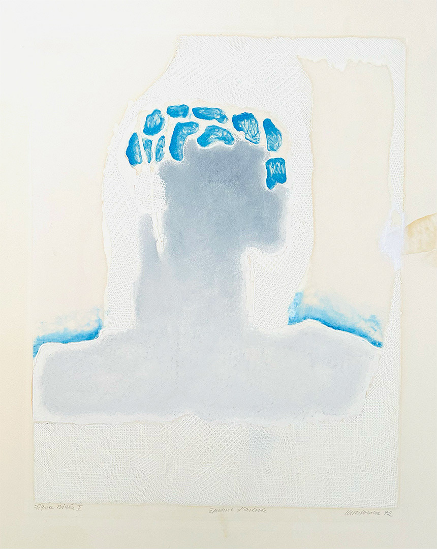 Halina Chrostowska, "Figura Biala V", 1972, Own Graphical Technique, E.A, 78,5 x 57,5 cm