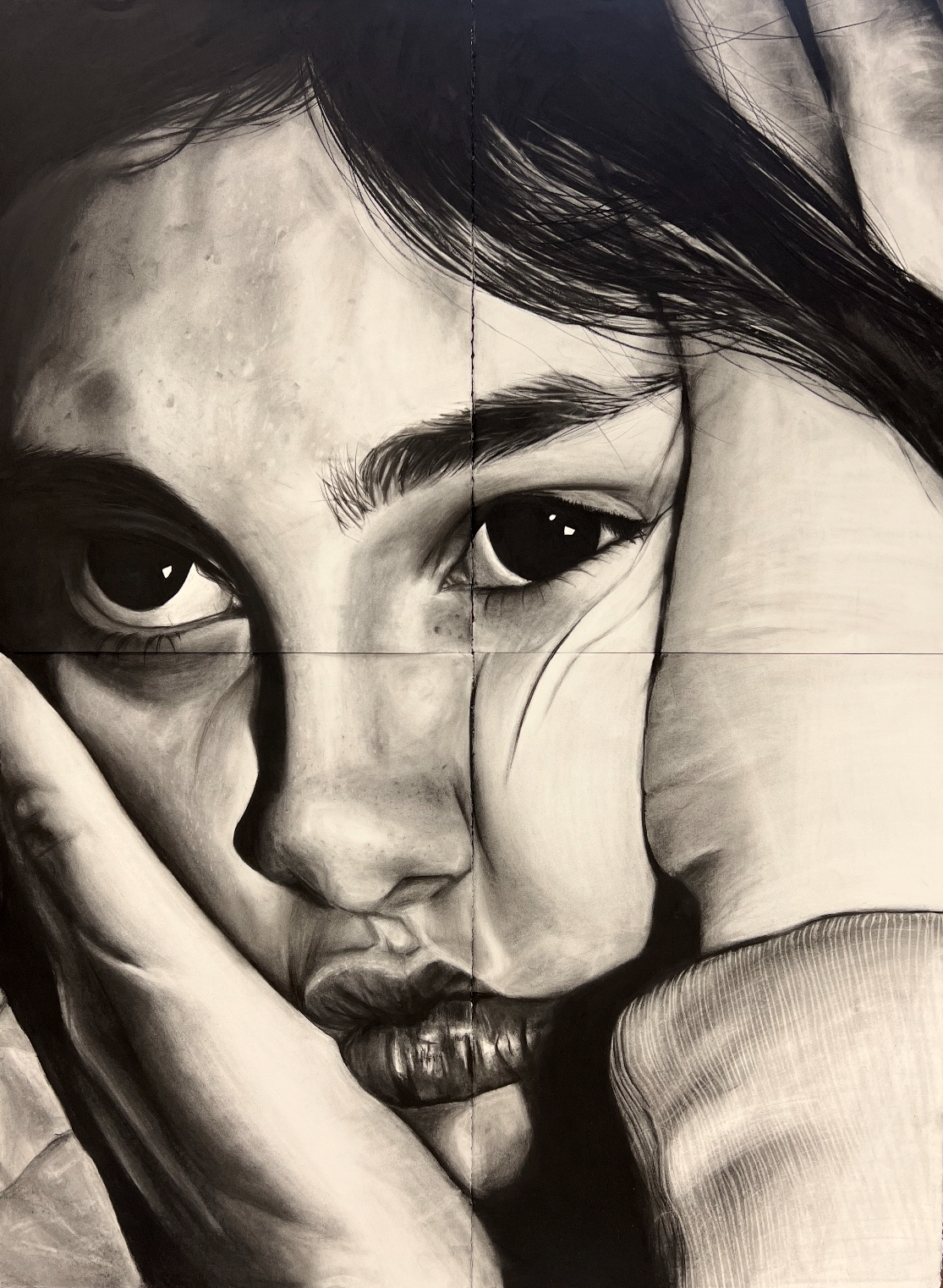 4'x5' self-portrait: charcoal