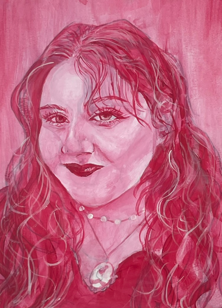 Self Portrait, Acrylic on Paper(Spring 2023)