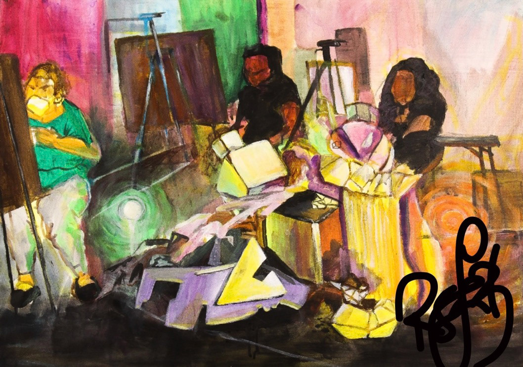 Still Life/Room Study, Acrylic on Paper (September 2022)