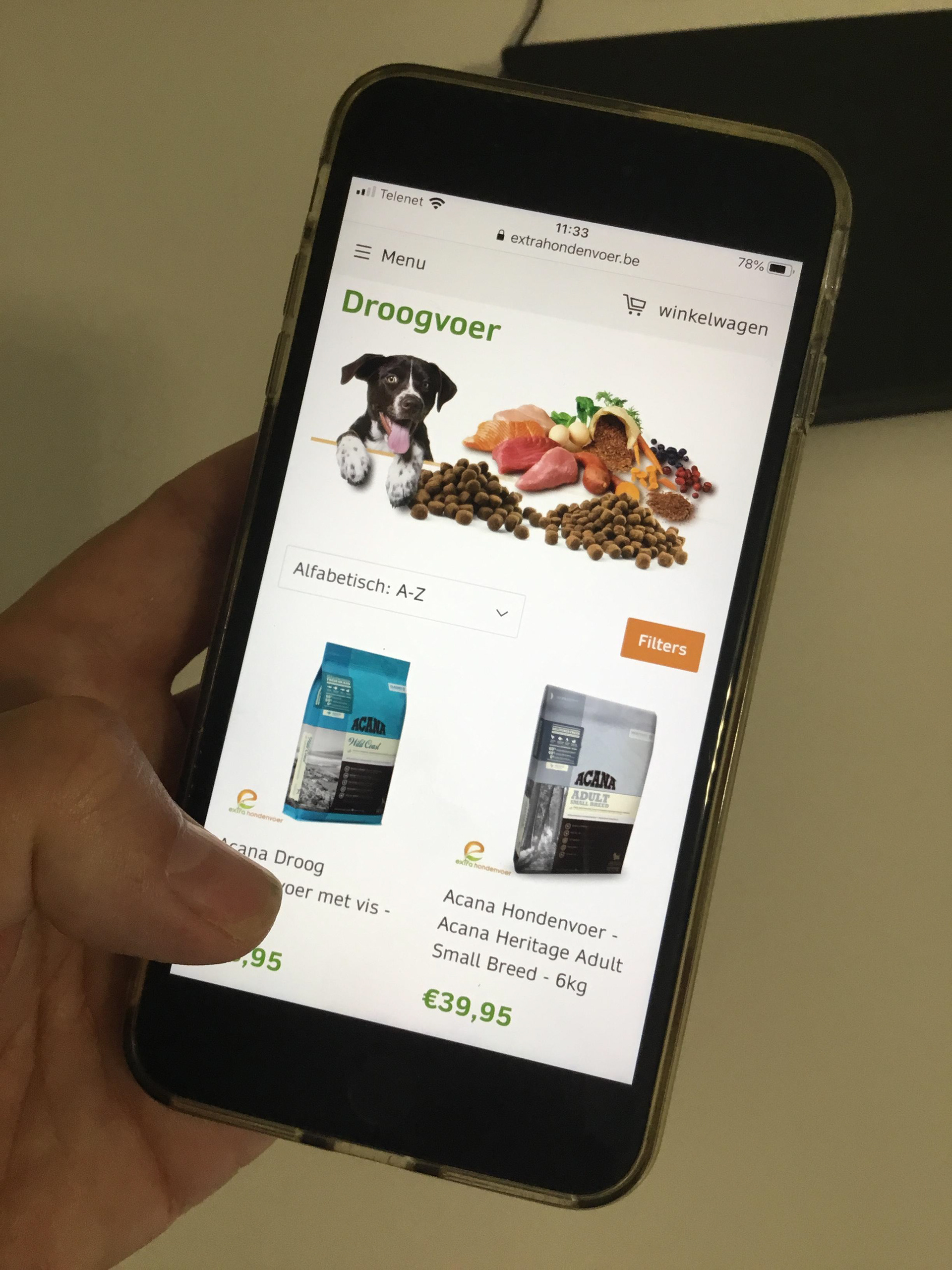 ontwerp, aanmaak en commercialisering van webshop Extrahondenvoer