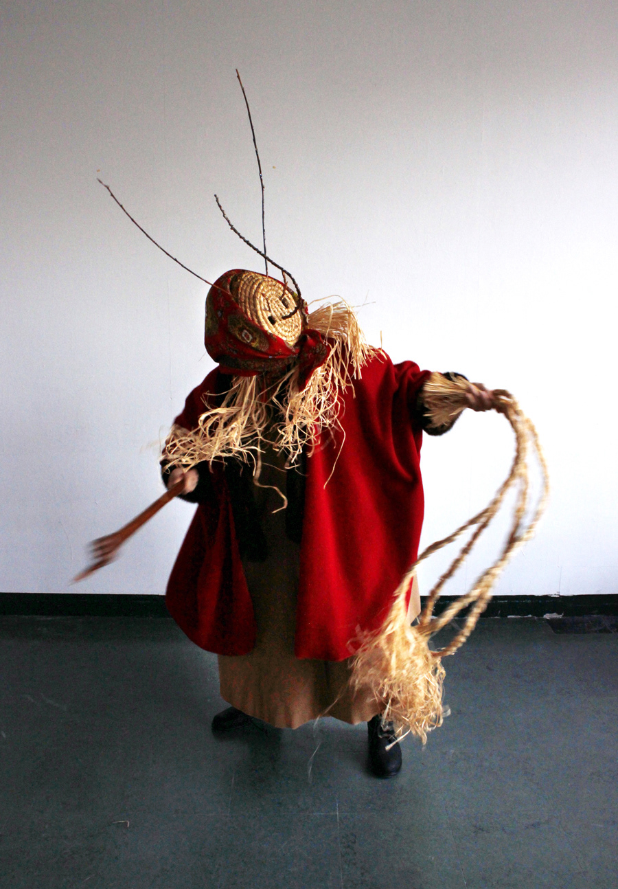 Baba Jaga costume and poses, photograph by Théophile Bouchet Galliano