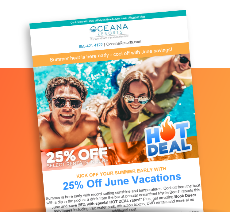 Oceana Resorts Hot Deal Sale Email Example