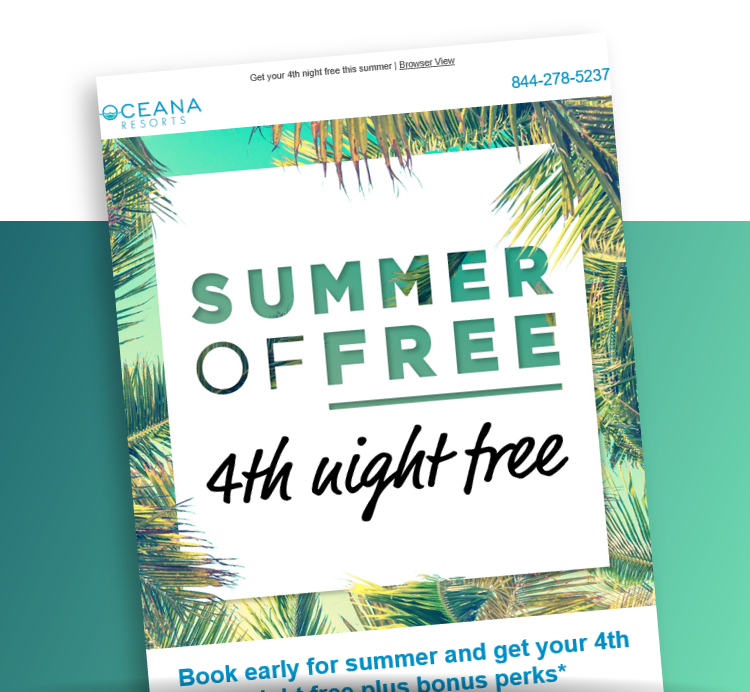Oceana Resorts Summer of Free Email Example