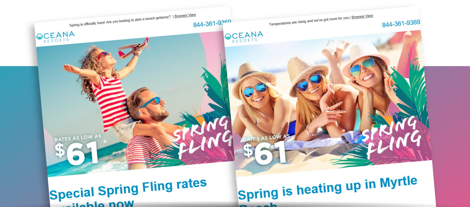 Oceana Resorts Spring Fling Email Campaign Example