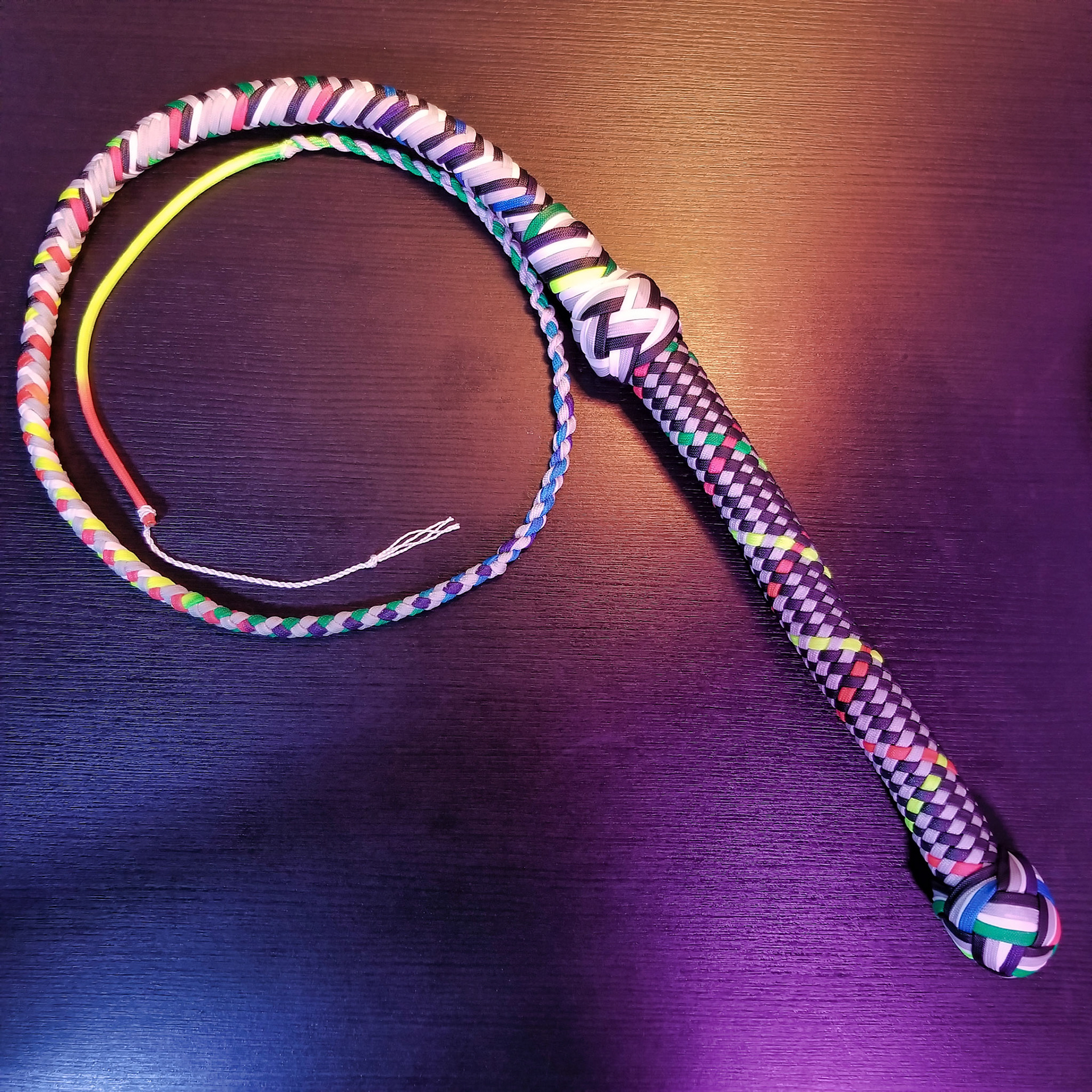 4ft Bullwhip with UV reactive Paracord