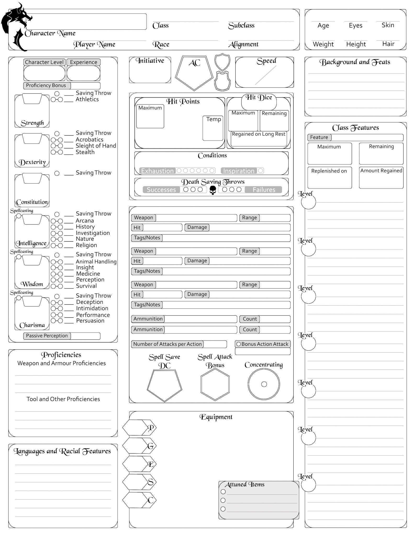 Complete Character Sheet