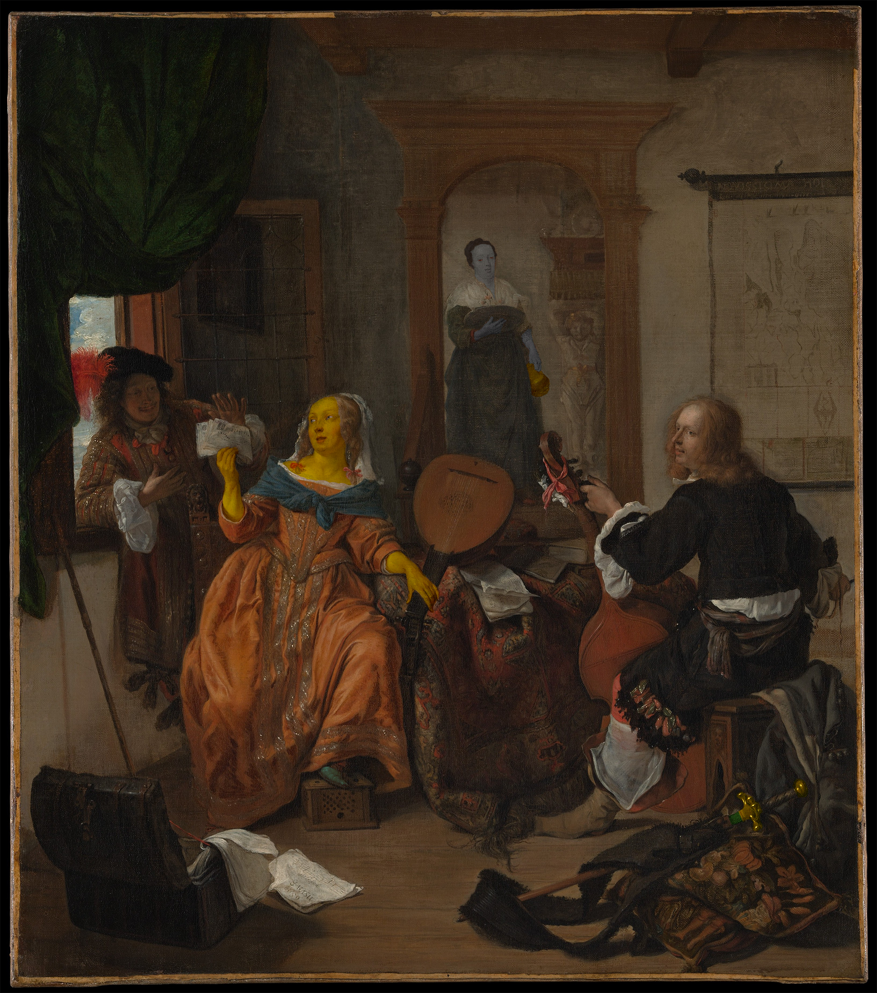 Edit of a Gabriel Metsu painting to add dunmer and altmer