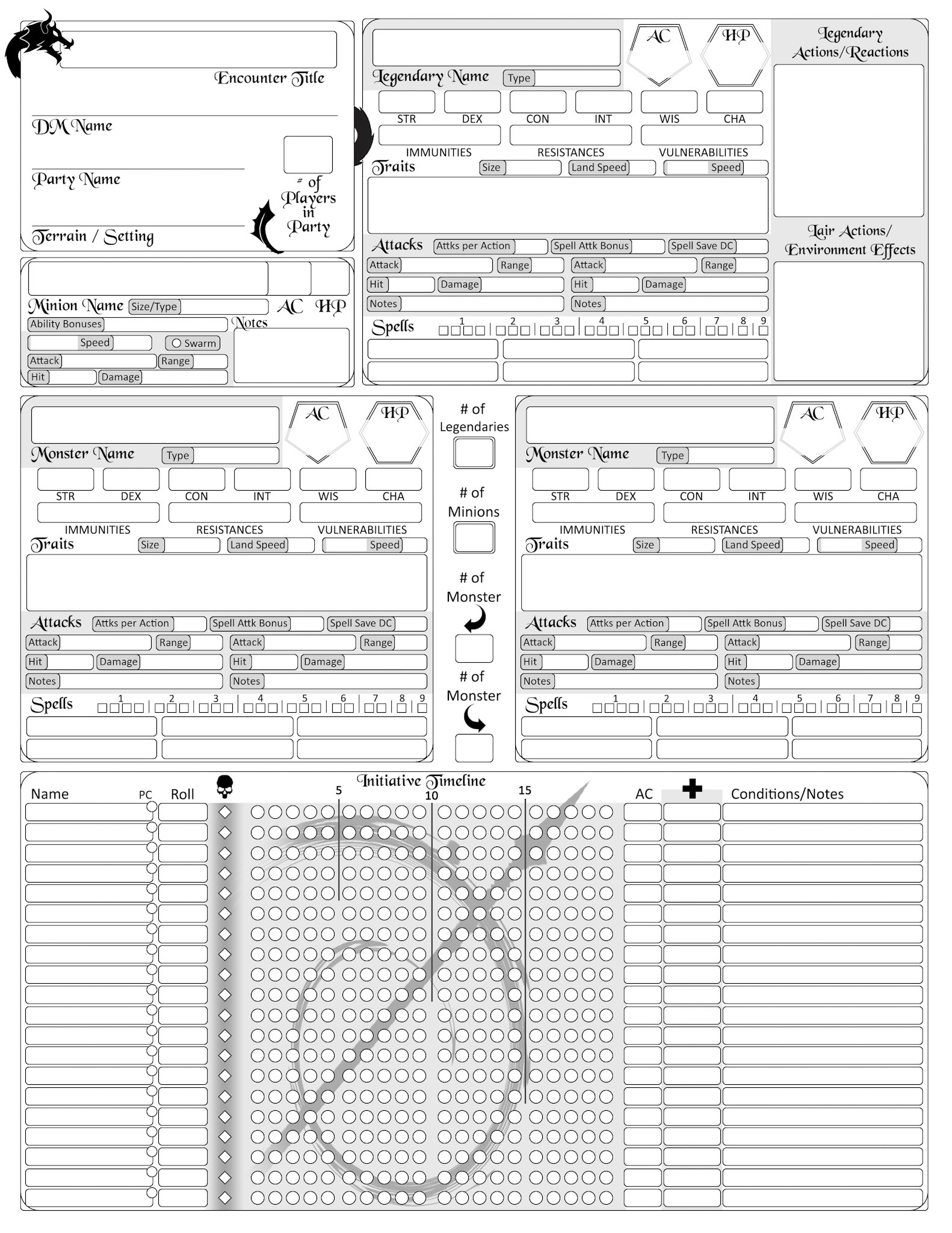 Complete Combat Sheet