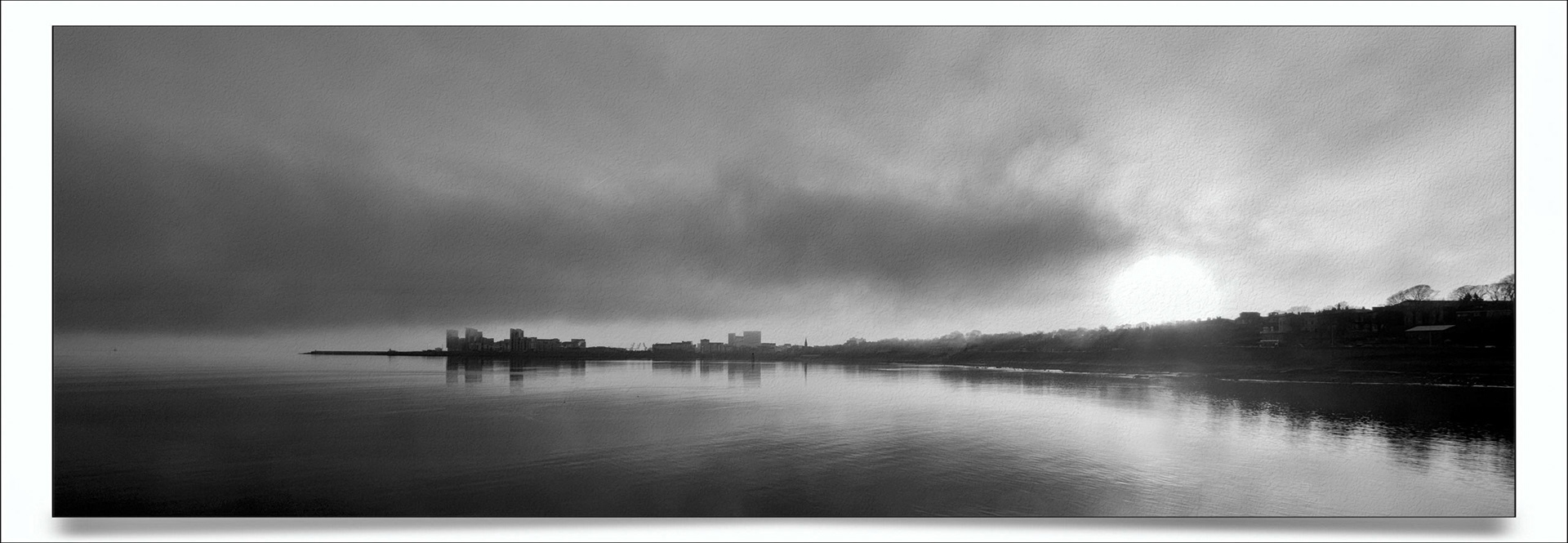 Early morning haar over Leith docks area