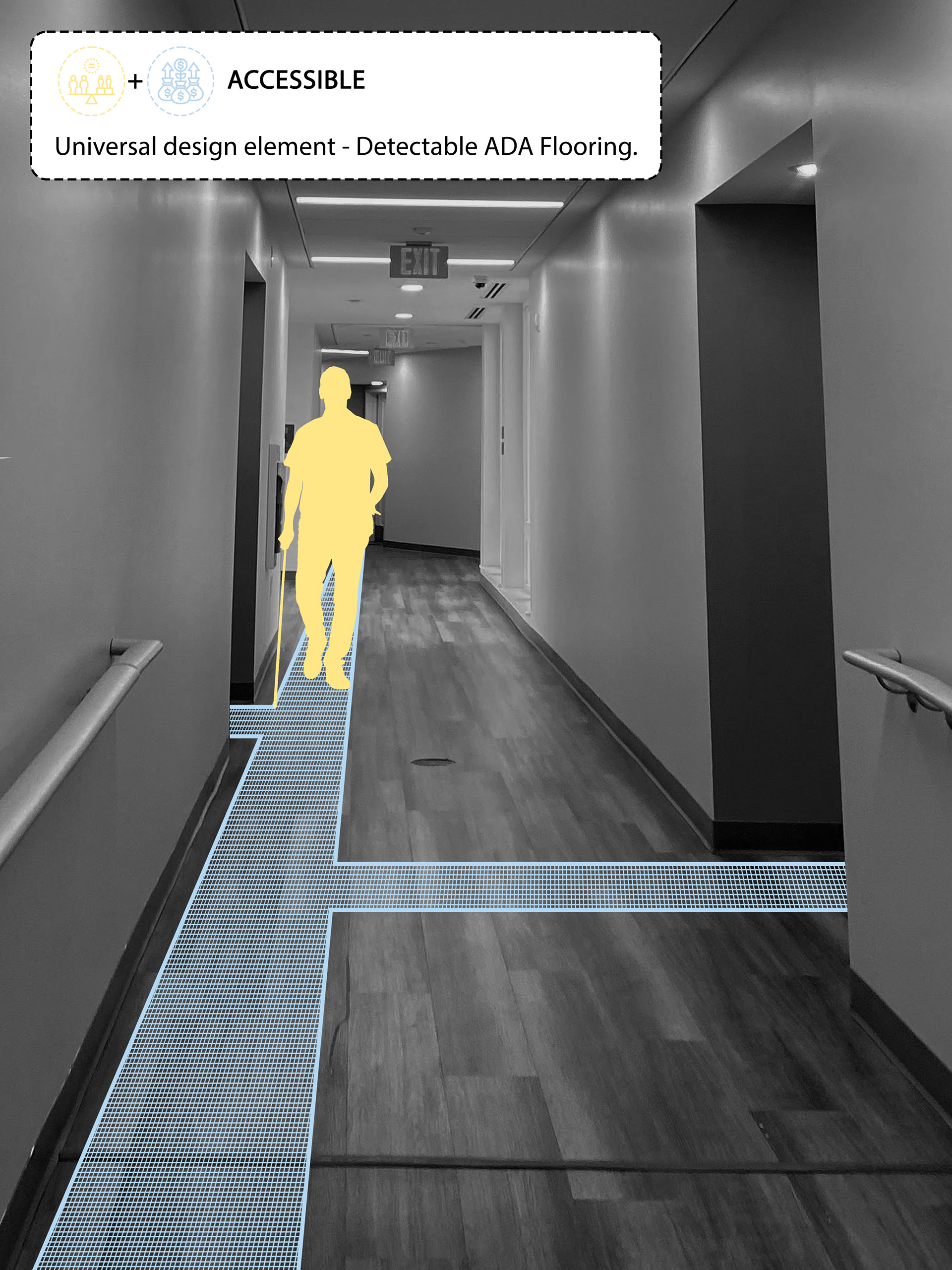 Detectable Flooring for the visually impaired