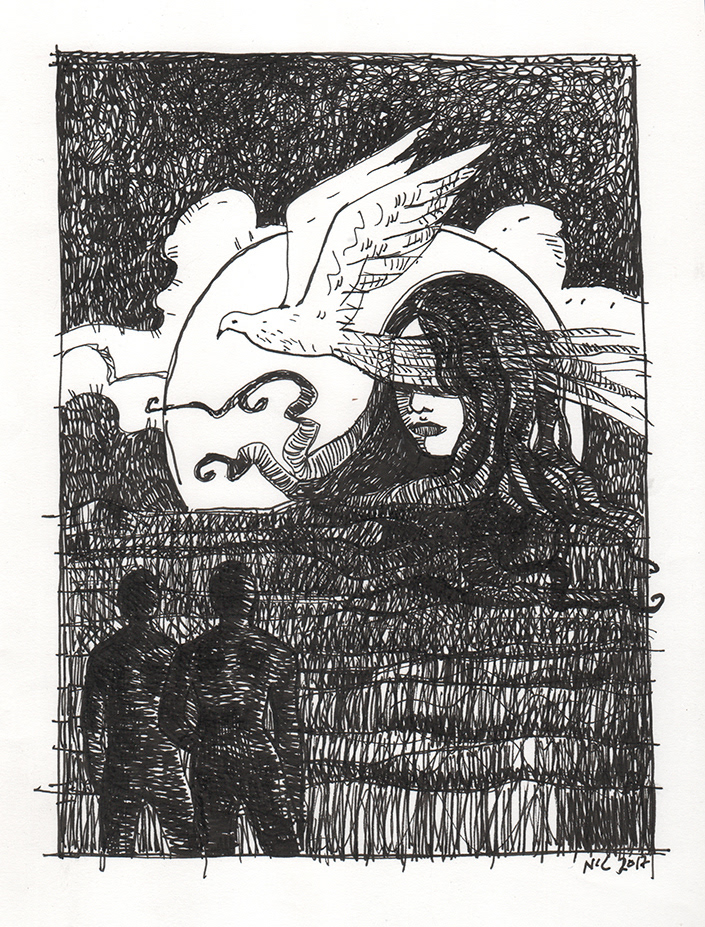 Sketch for the cover of a book