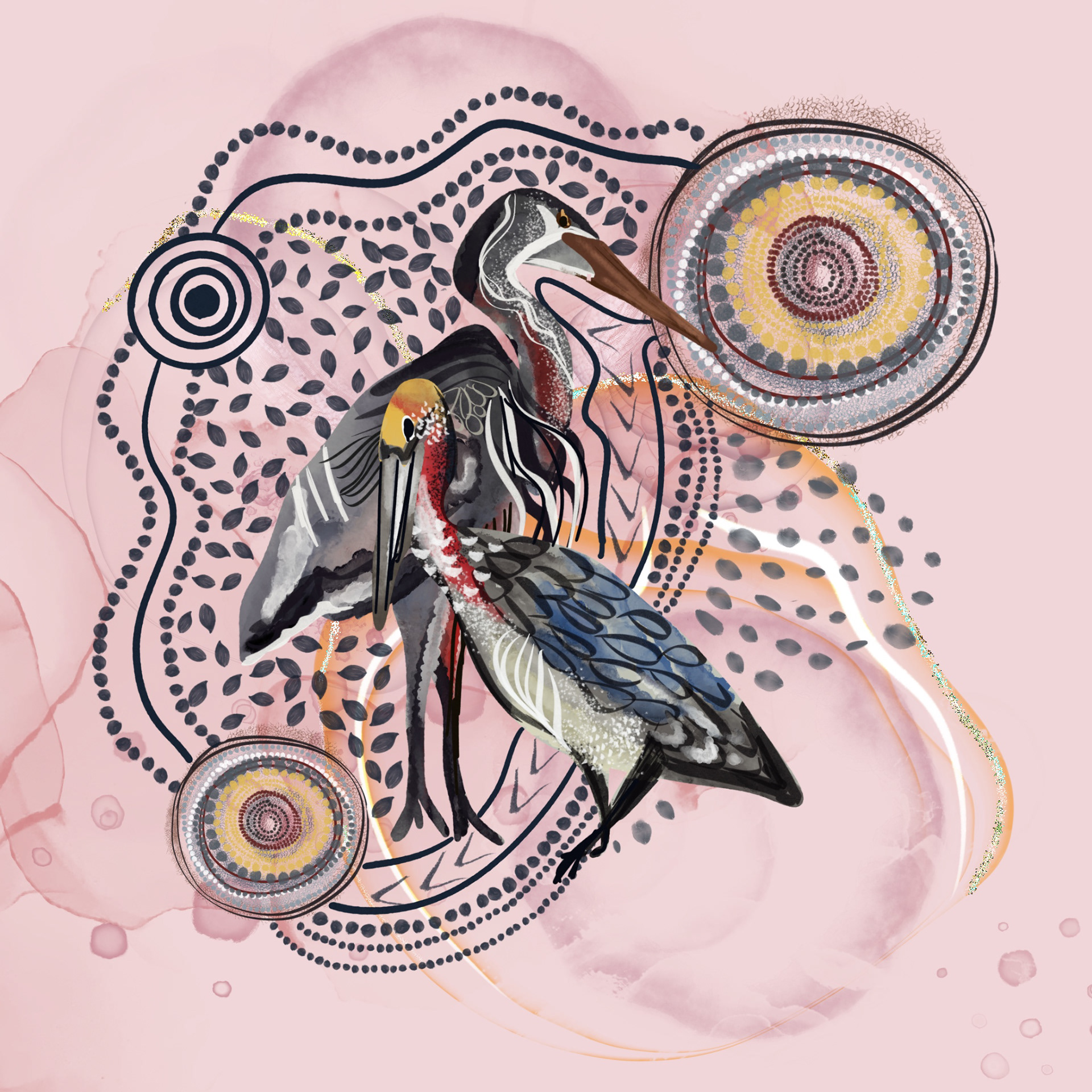 Birdsong Panel - Pink