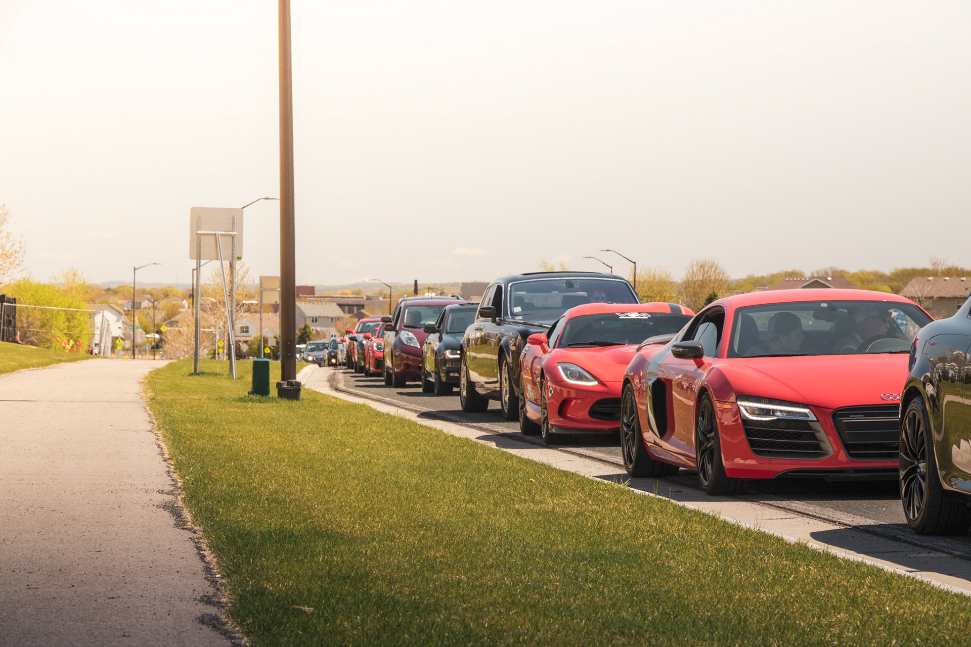 A group of supercars pulled uver