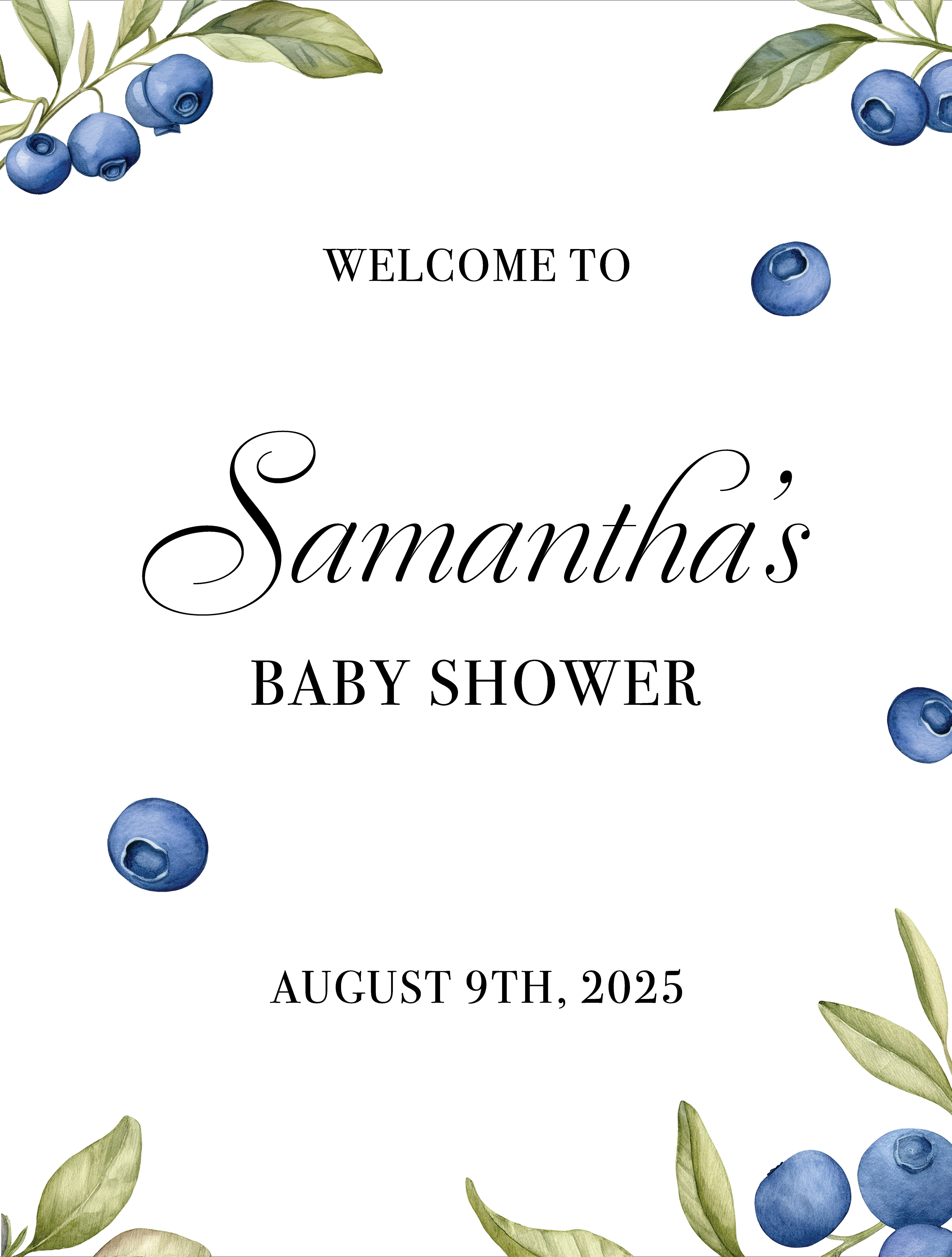 A baby shower welcome sign we designed and printed. 18x24 inches. 