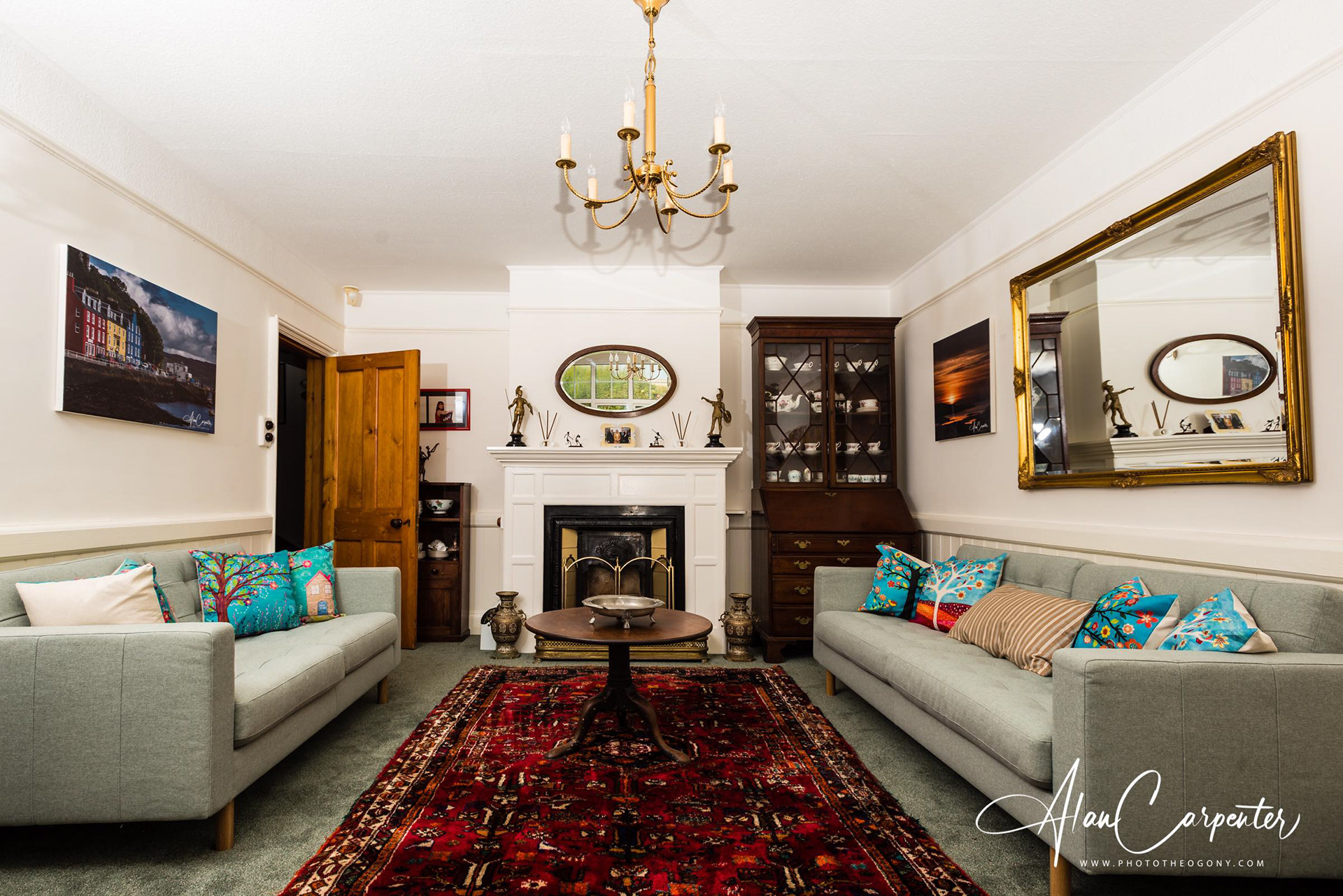 A large, period, sitting room