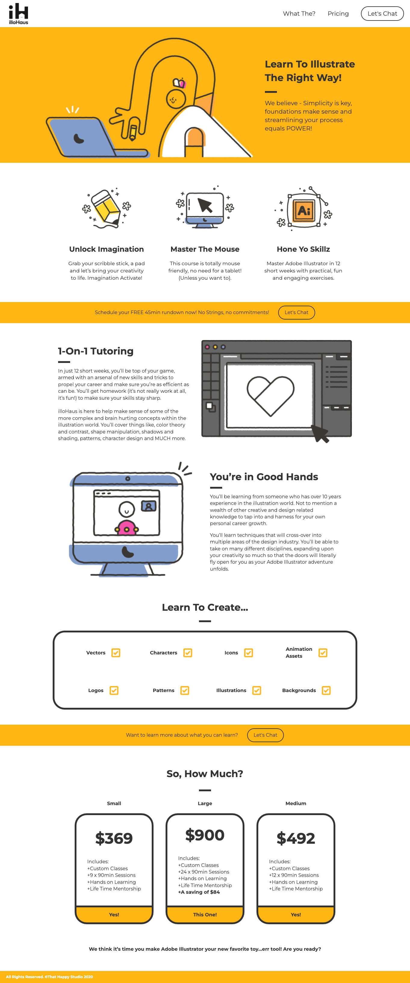 A personal site for illustration tutoring.