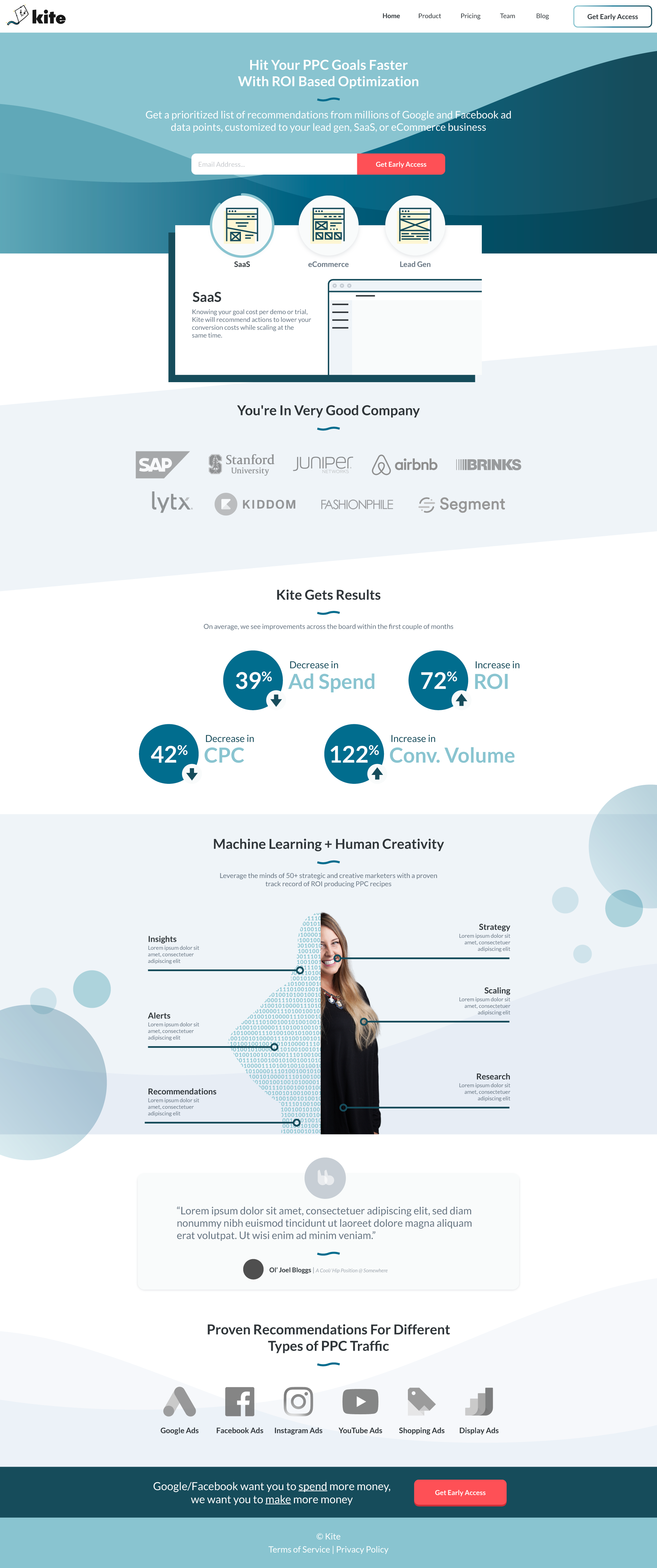 A first pass at the design, straight from the wireframe.