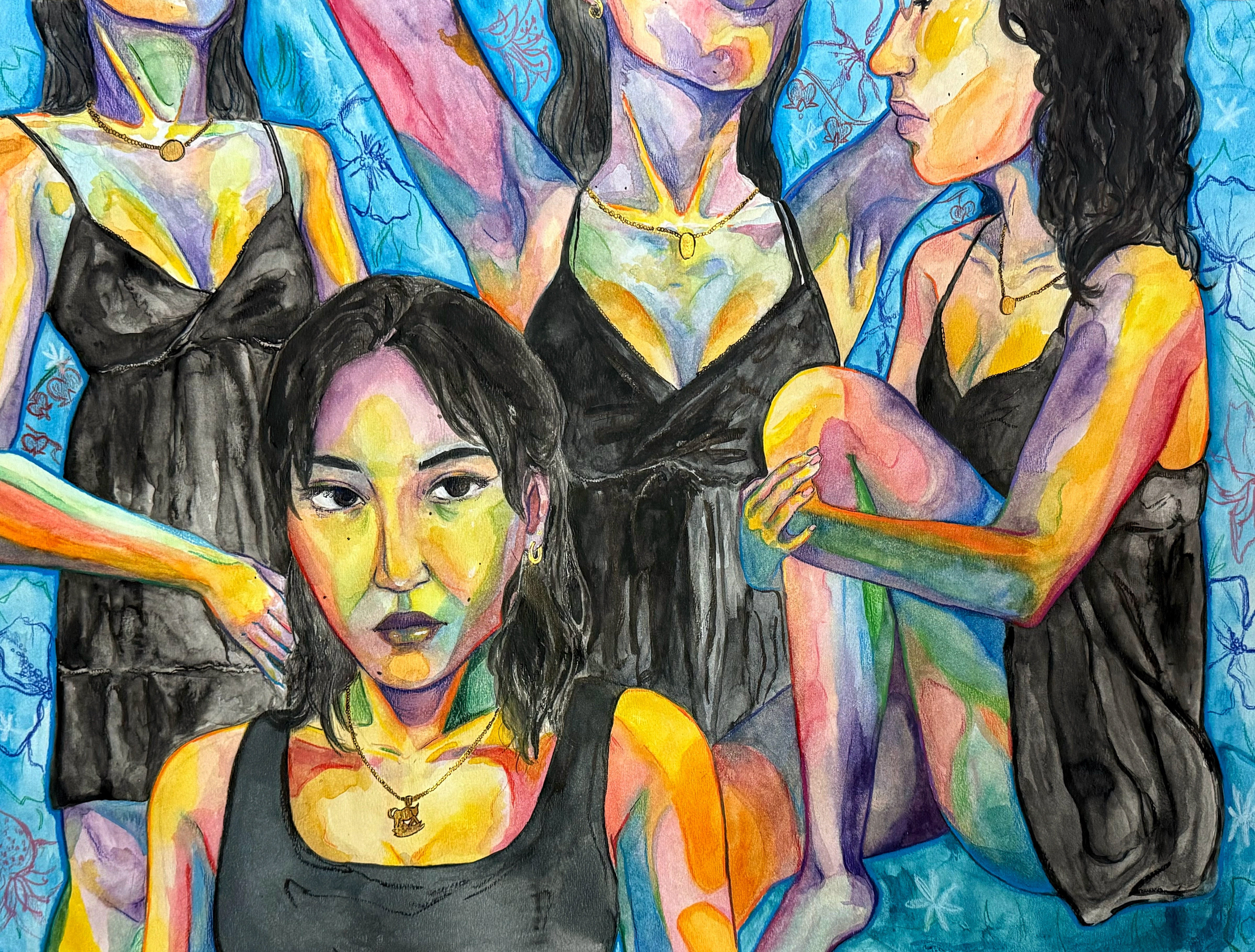 Chromatic Forms, 2025, watercolor, ink, and color pencil, 18x24in.