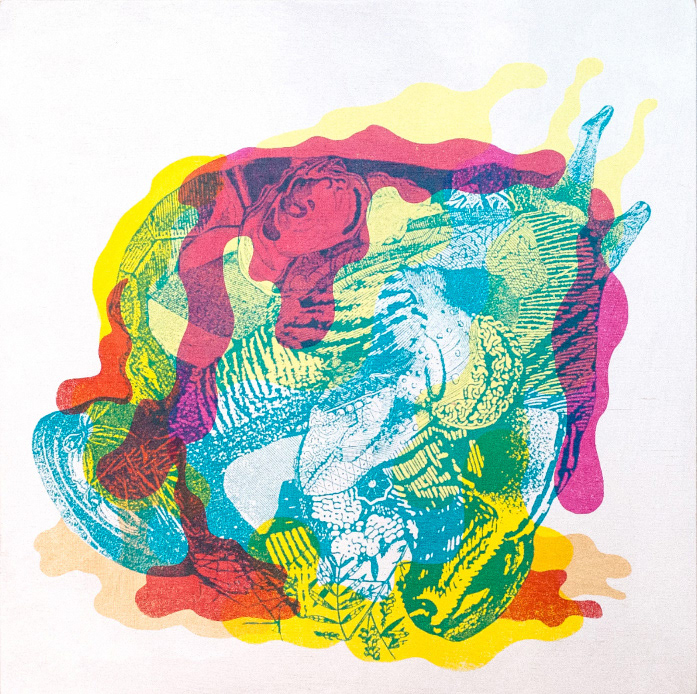 GIGOT MALICIEUX sérigraphie sur merisier, 30.48 cm x 30.48 cm, tirage unique, 2017