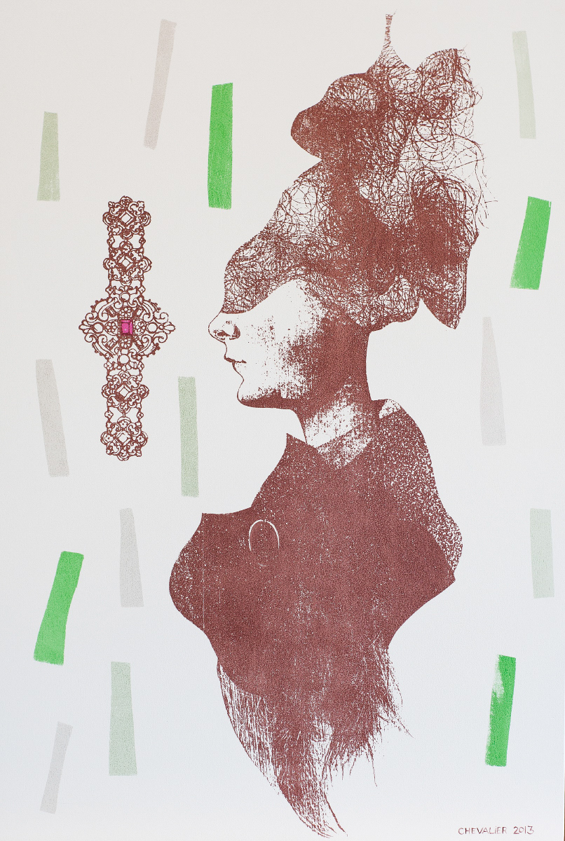 BÉATRICE sérigraphie sur panneau de merisier, 50.8 cm x 76.2 cm, tirage unique, 2013