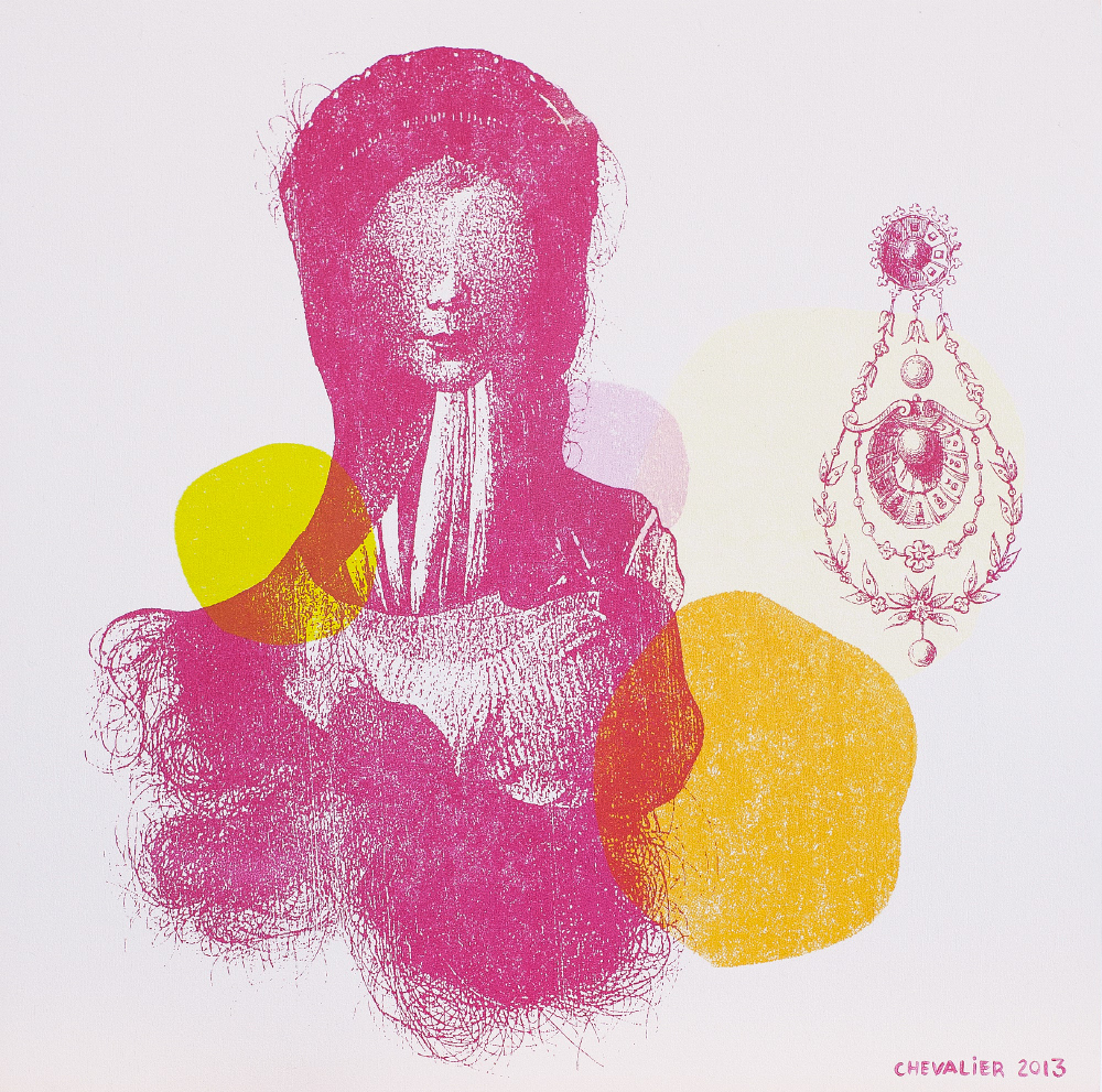 CAMILLE sérigraphie sur panneau de merisier, 30.48 cm x 30.48 cm, tirage unique, 2013
