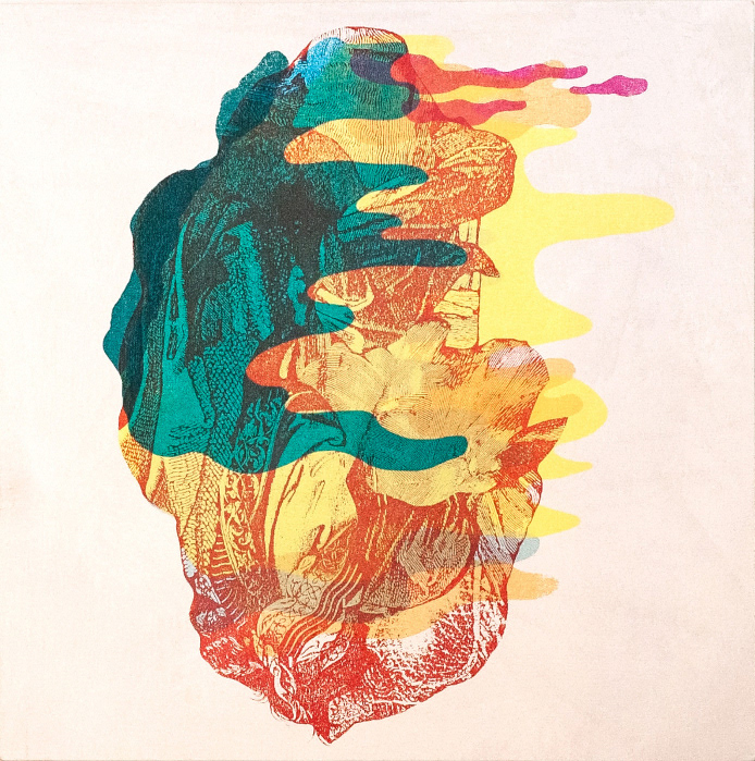 CONTRECOUP SUR COQUE sérigraphie sur merisier, 30.48 cm x 30.48 cm, tirage unique, 2017
