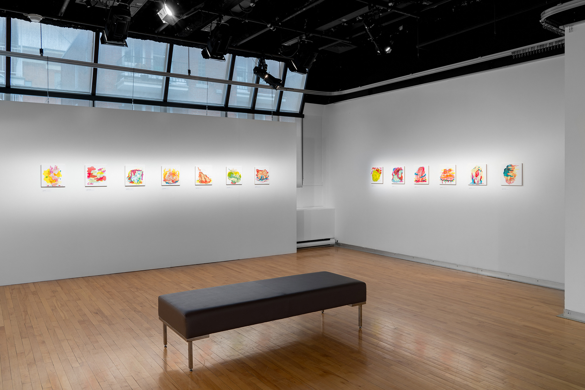Vue de l'exposition présentée à la Galerie Botrel de la Maison de la Culture Notre-Dame-de-Grâce, Montréal en février 2022