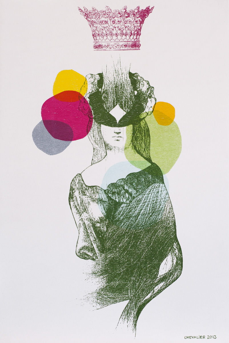 CÉLESTE sérigraphie sur panneau de merisier, 40.64 cm x 60.96 cm, tirage unique, 2013
