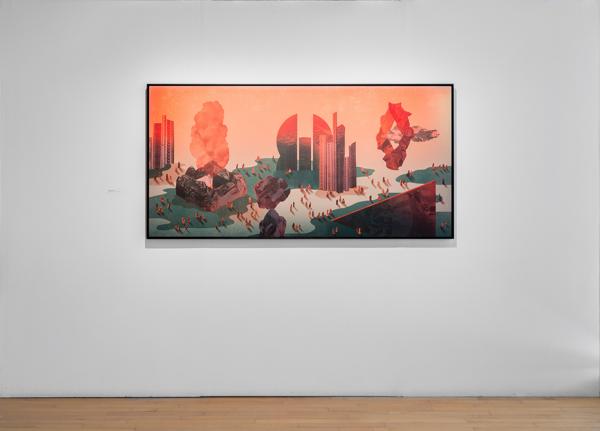 Paysage diurne, 2022, Impression à encre pigmentée sur papier d’art Hahnemuhle, 305gsm, laminage mat, montage sur aluminium Dibond, encadrement flottant, moulures en érable, 91.44 cm x 182.88 cm