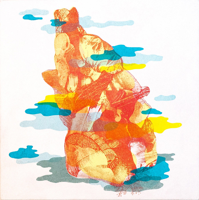 TUBERCULE EMBRUMÉ sérigraphie sur merisier, 30.48 cm x 30.48 cm, tirage unique, 2017
