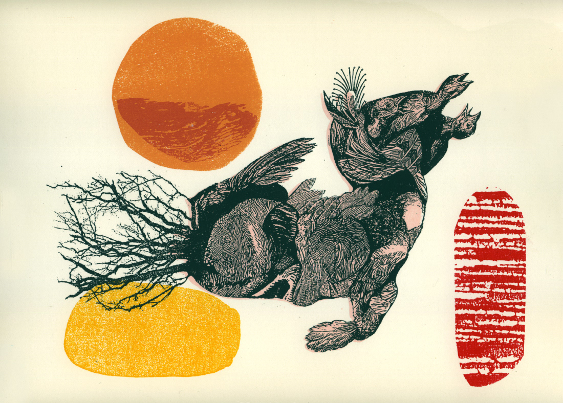 LE NID sérigraphie, 10 x 7.5 pouces (25.4 x 19.05 cm), tirage limité de 4, 2009