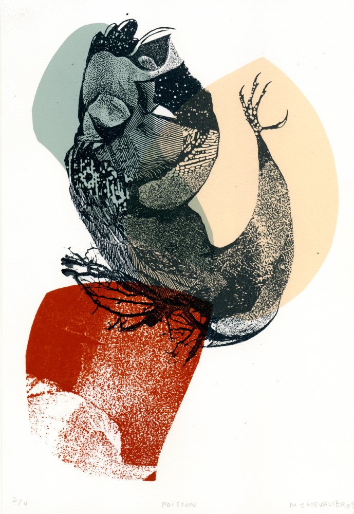 POOKA XIV sérigraphie, 5 x 7.5 pouces (12.7 x 19.05 cm), tirage limité de 4, 2009