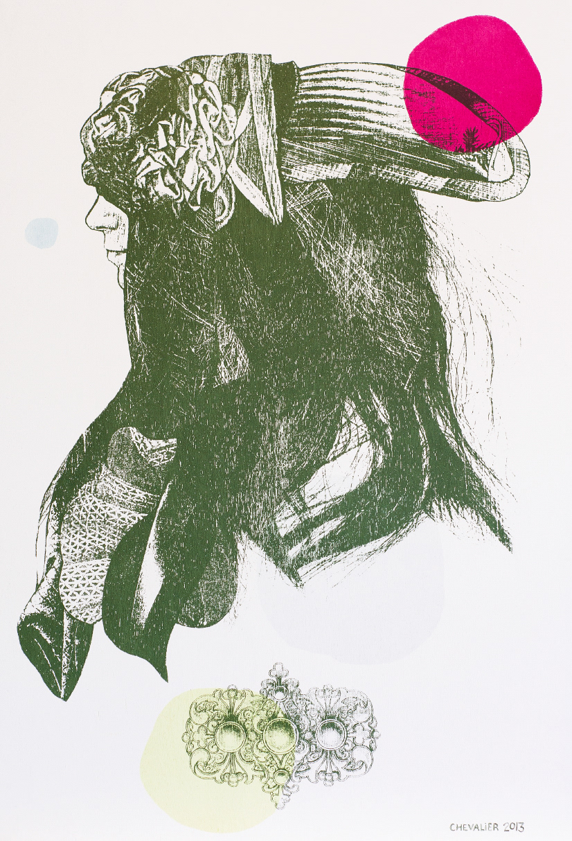 BÉRÉNICE sérigraphie sur panneau de merisier, 50.8 cm x 76.2 cm, tirage unique, 2013
