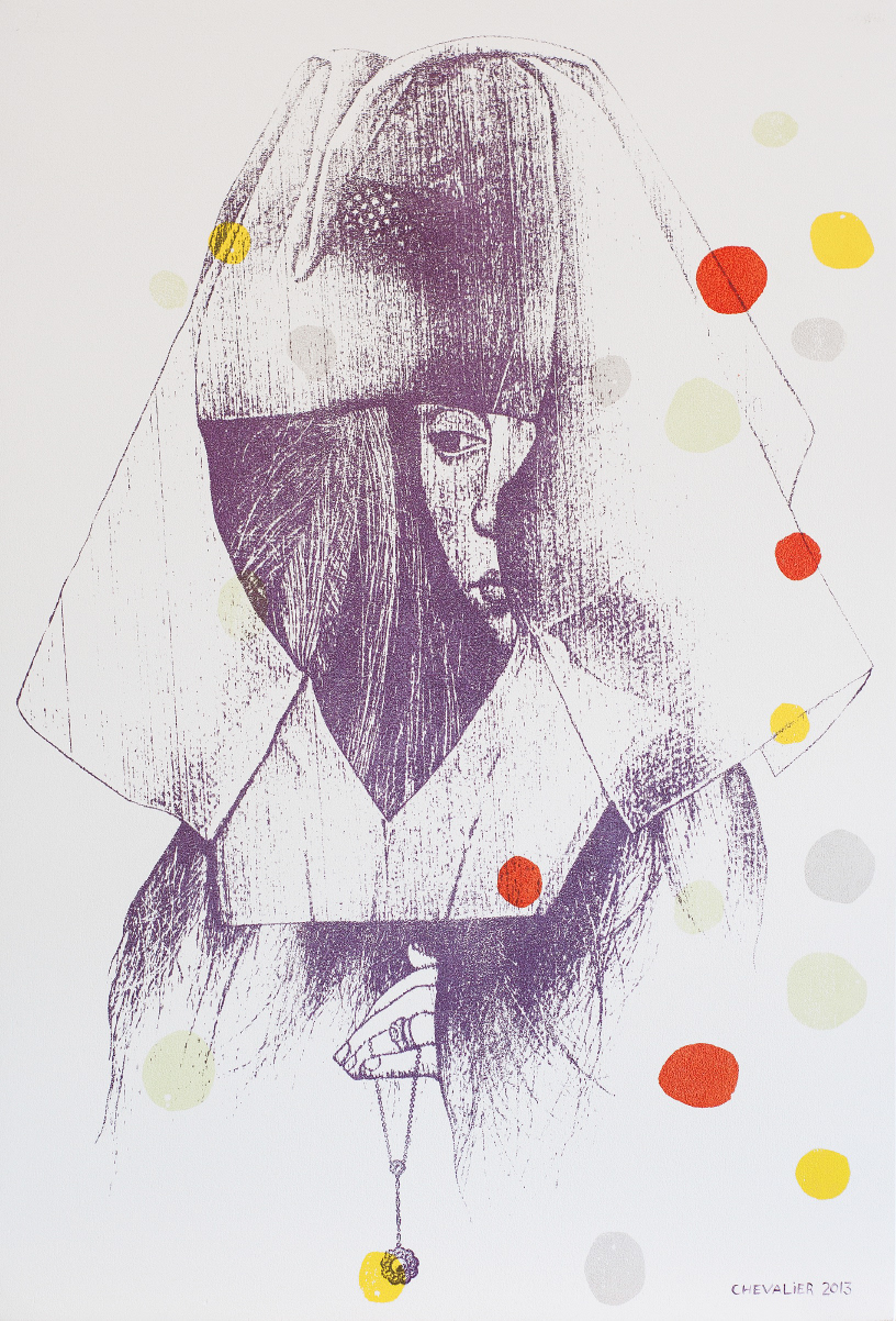 PÉTRONILLE sérigraphie sur panneau de merisier, 50.8 cm x 76.2 cm, tirage unique, 2013