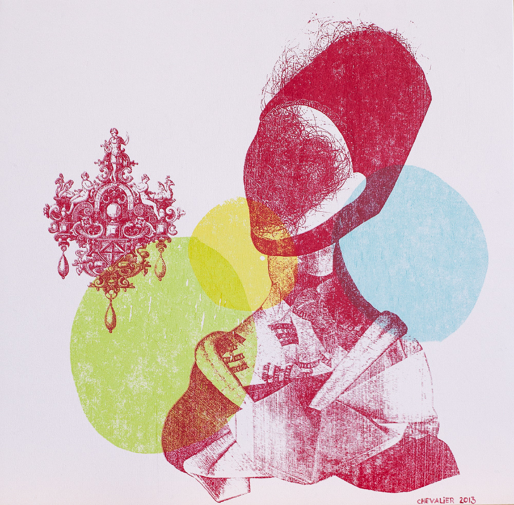 AUGUSTINE sérigraphie sur panneau de merisier, 30.48 cm x 30.48 cm, tirage unique, 2013, vendu