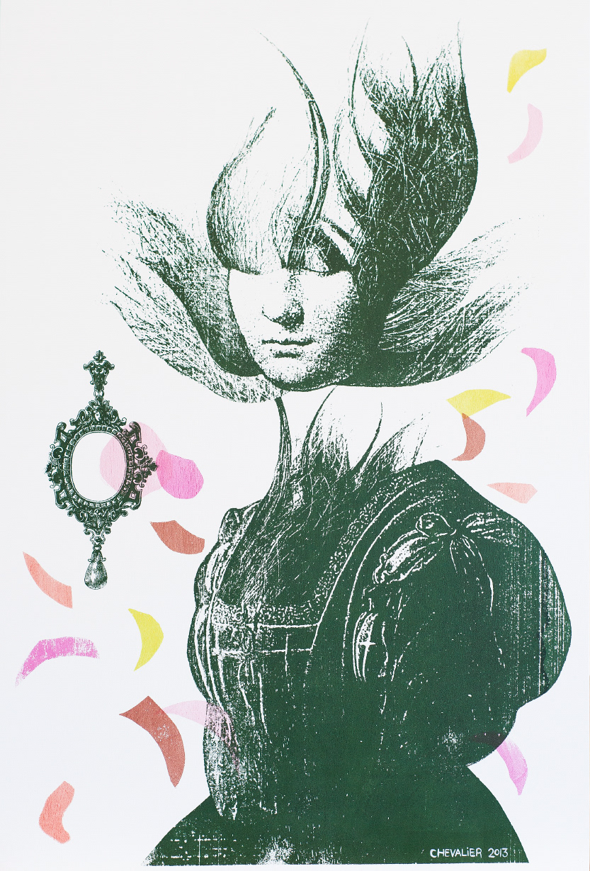 ÉLÉONORE sérigraphie sur panneau de merisier, 50.8 cm x 76.2 cm, tirage unique, 2013, vendu