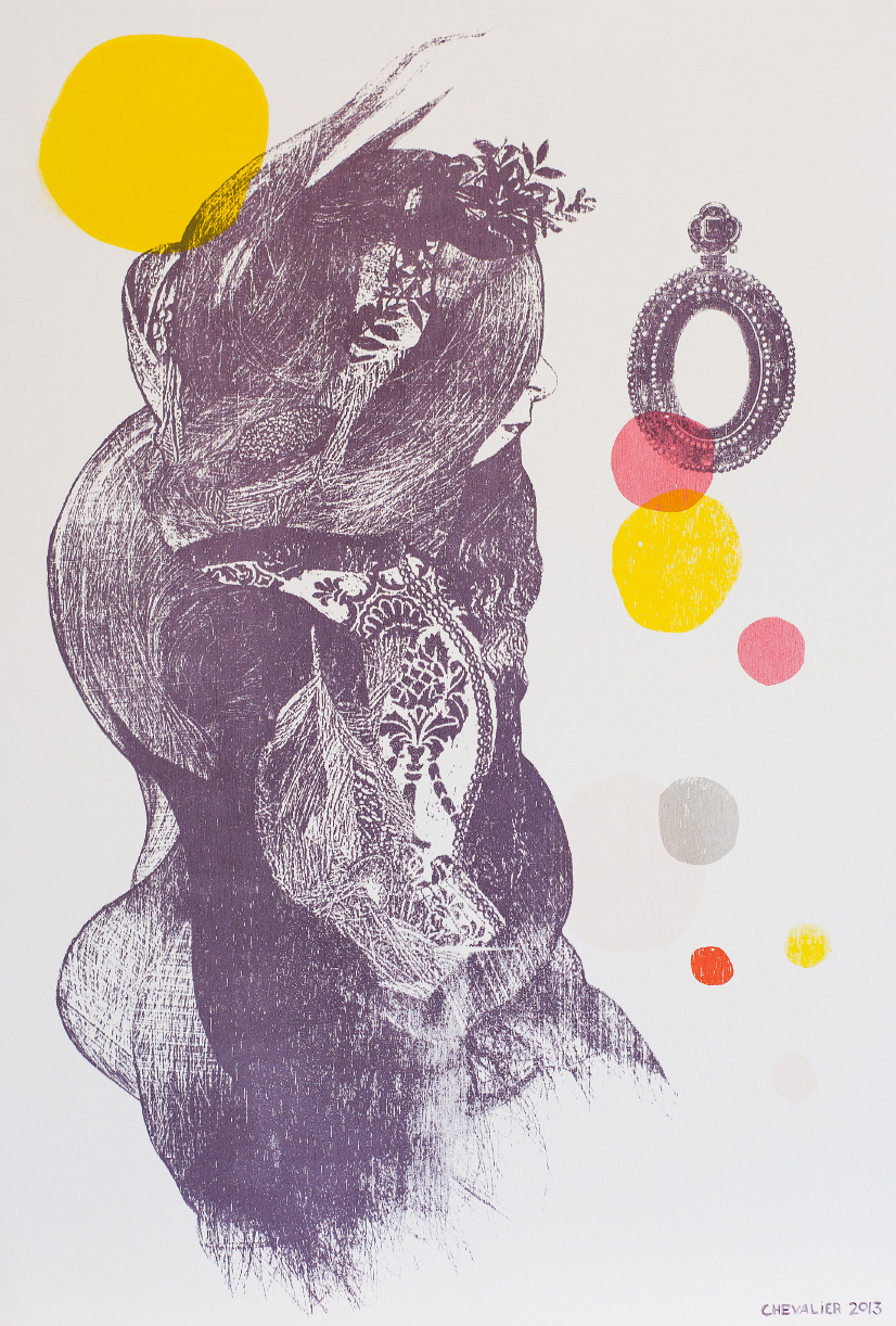 ADÉLAÏDE sérigraphie sur panneau de merisier, 50.8 cm x 76.2 cm, tirage unique, 2013